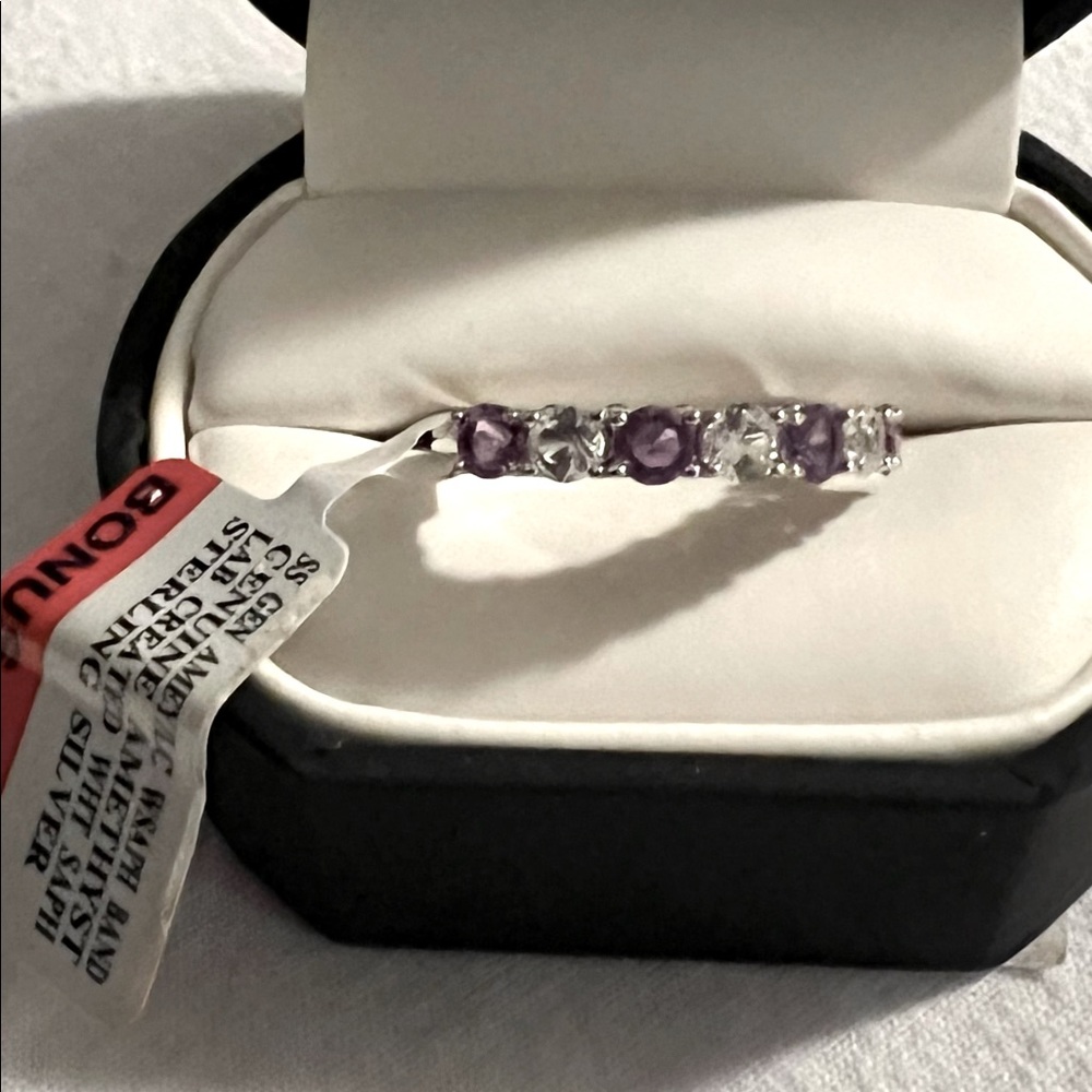 Sterling Silver genuine amethyst ring
